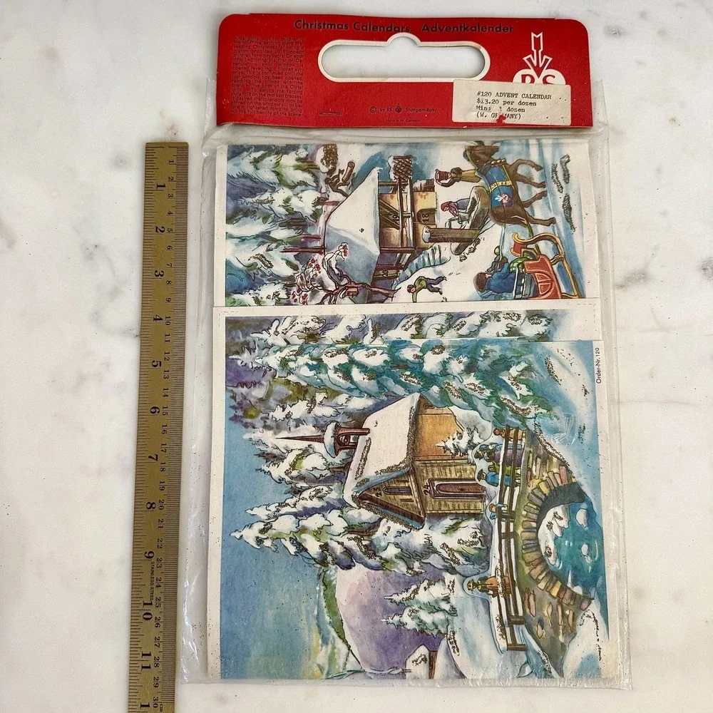 VTG Christmas Advent Calendar RS‎ Stuttgart Rohr West Germany Glitter New Nr 120